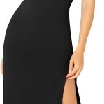 Ofenbuy Women's One Shoulder Bodycon Dress Spaghetti Strap Split Party Cocktail Dress